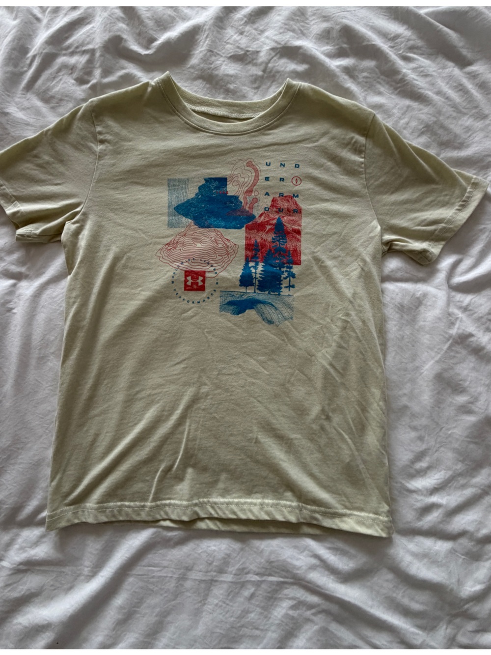 🟢 Under Armour Youth Large Graphic T-Shirt Outdoor Adventure Tee YLG